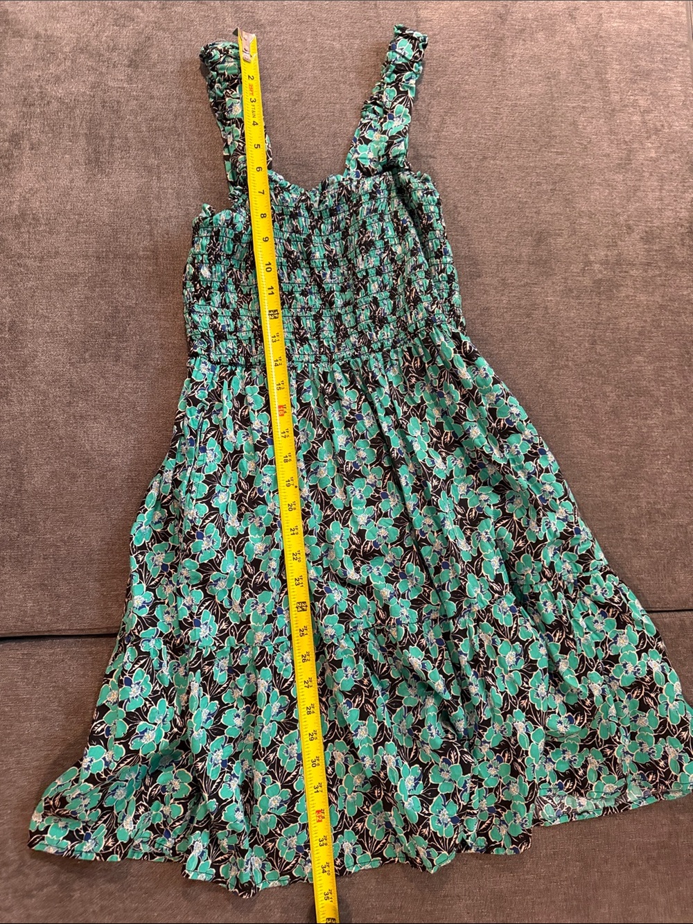 GAP Green and Black Floral Smocked Sundress - Picture 7 of 7